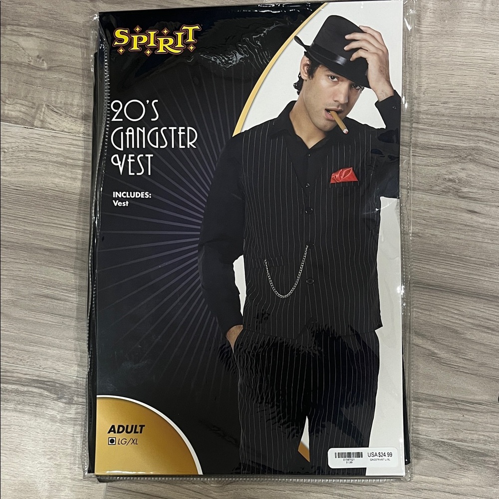 Spirit Halloween Black Pinstripe Gangster Vest